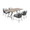 Armen Living Koala and Calica 5 Piece Dining Set in Light Eucalyptus and Metal with Gray Rope 840254332348 - alternate 1